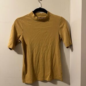 Mustard Uniqlo 3/4 Sleeve Mockneck